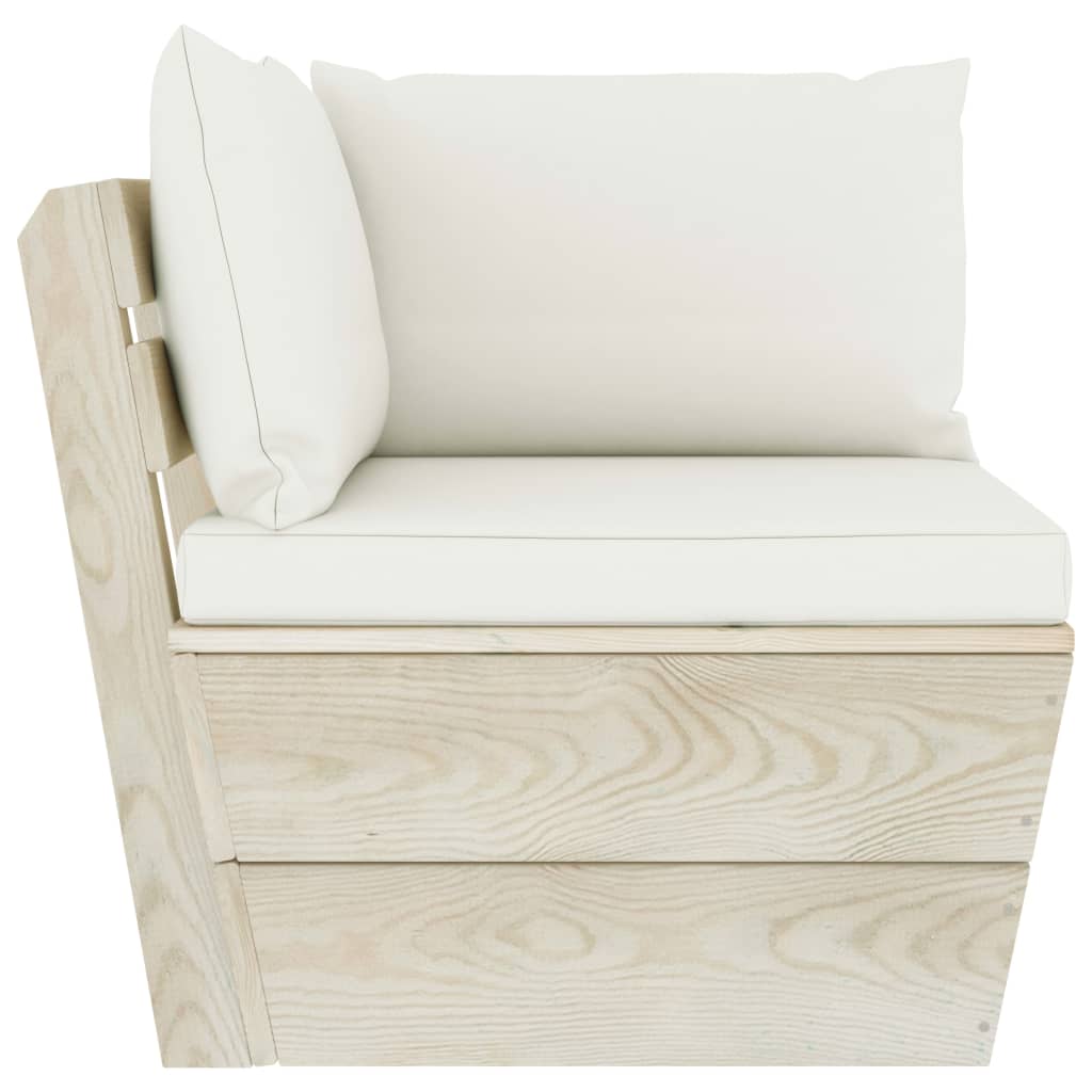 vidaXL Ogrodowa sofa narożna z palet z poduszkami, impregnowany świerk