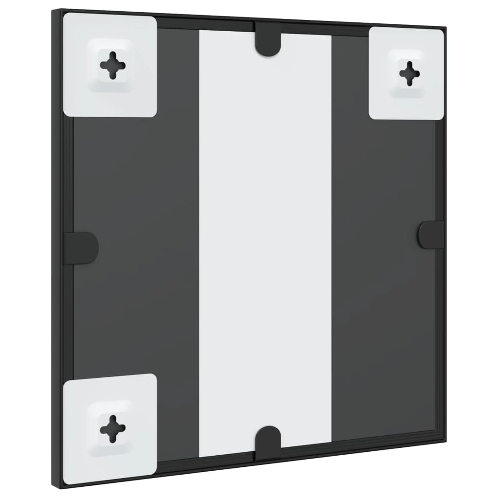 vidaXL Lustro ścienne, czarne, 30x30 cm, kwadratowe, żelazo