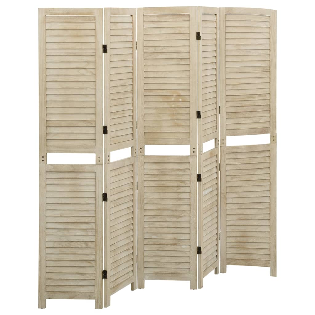 vidaXL Parawan pokojowy, 5-panelowy, 175x165 cm, drewno paulowni