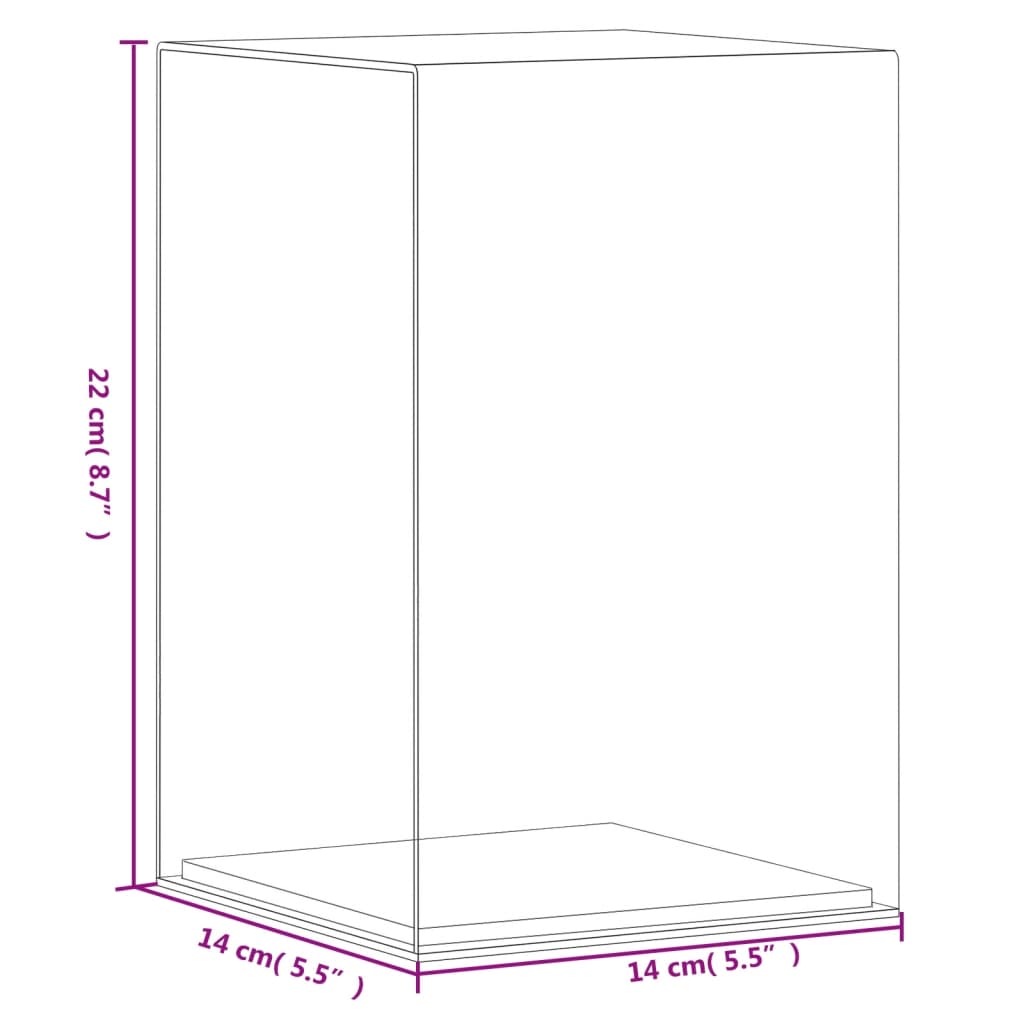 vidaXL Pudełko ekspozycyjne, przezroczyste, 14x14x22 cm, akrylowe