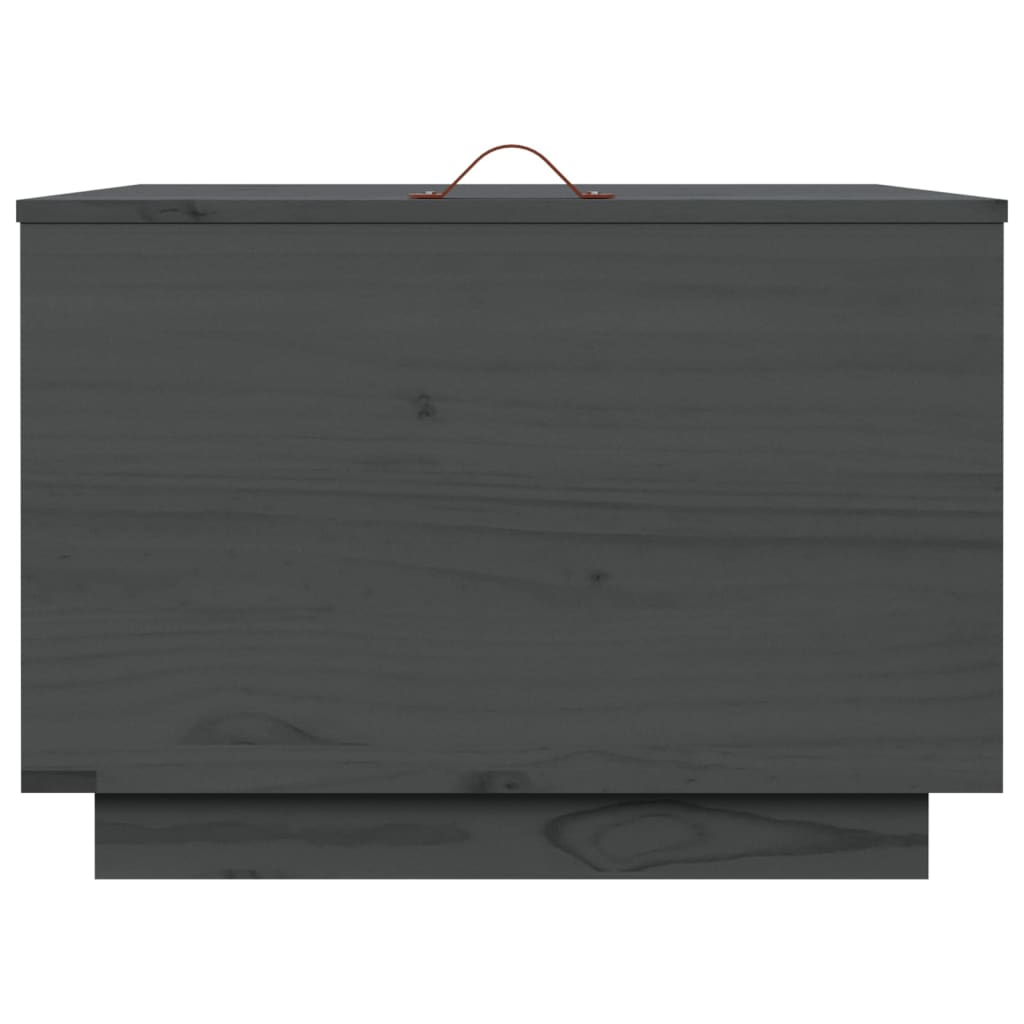 vidaXL Skrzynie z pokrywami, 3 szt., szare, lite drewno sosnowe