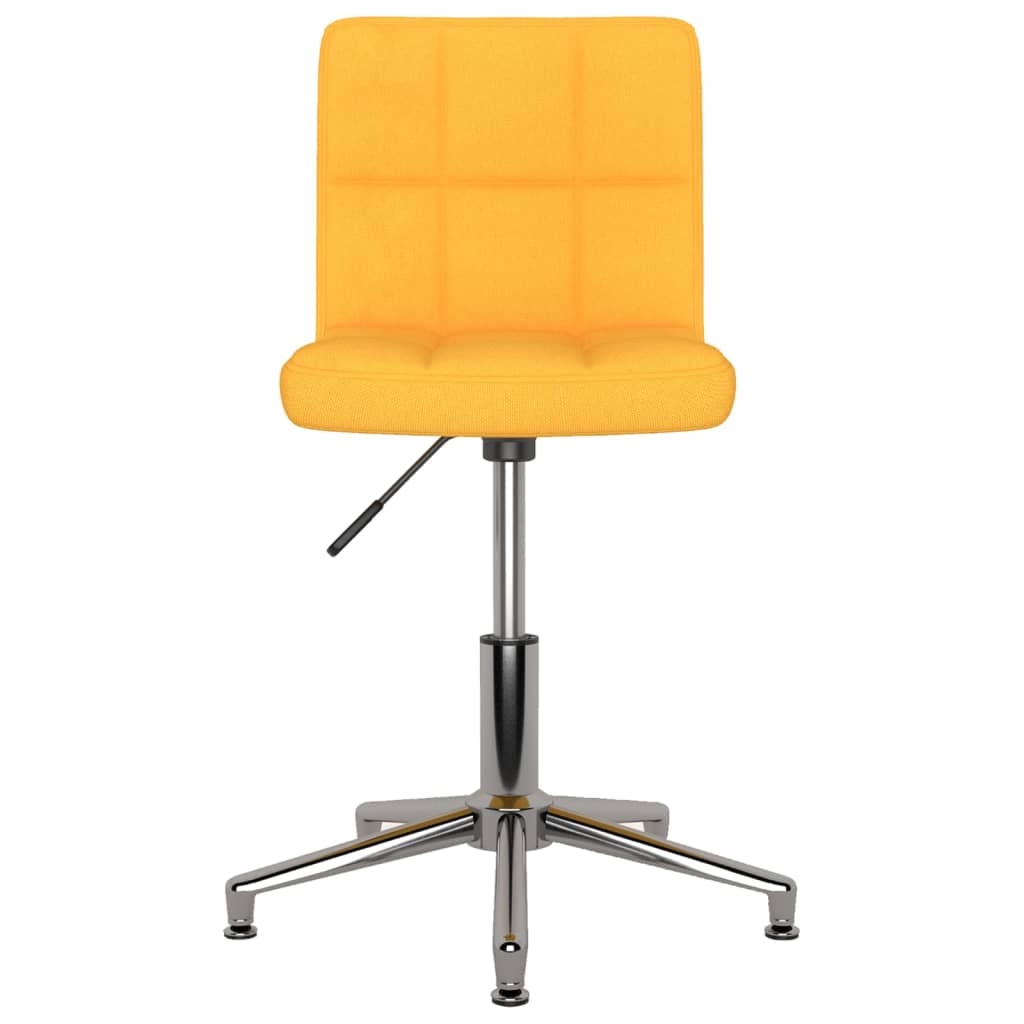 vidaXL Obrotowe krzesła stołowe, 6 szt., musztardowe, obite tkaniną