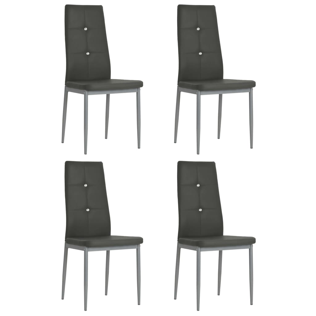 vidaXL Krzesła stołowe, 4 szt., szare, sztuczna skóra