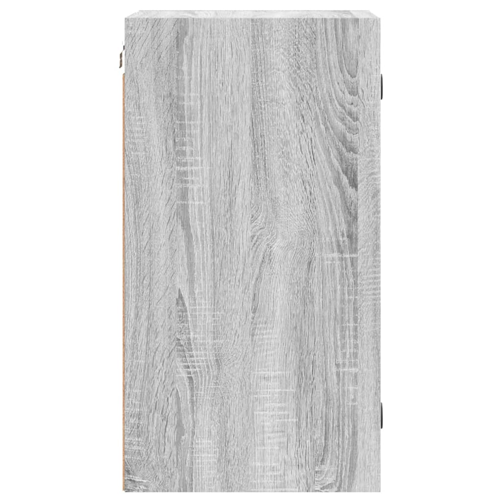 vidaXL Szafka wisząca, szklane drzwi, szary dąb sonoma, 35x37x68,5 cm