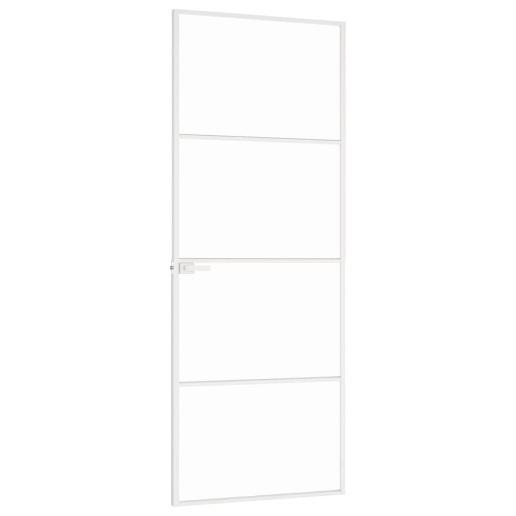 vidaXL Drzwi wewnętrzne, białe, 76x201,5 cm, szkło i aluminium