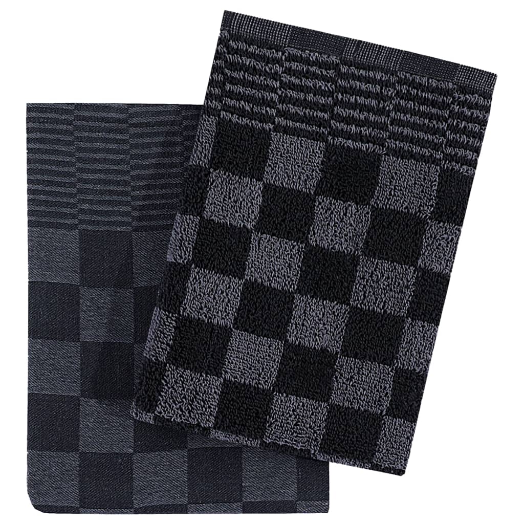 vidaXL Zestaw 10 ręczników, czarno-szary, bawełna