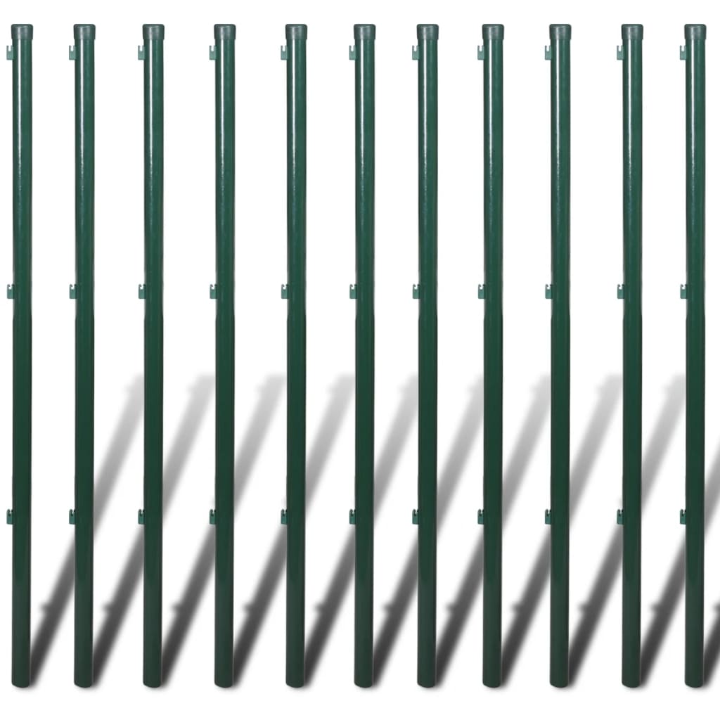vidaXL Siatka ogrodzeniowa ze stali, 1,5x25 m, zielona