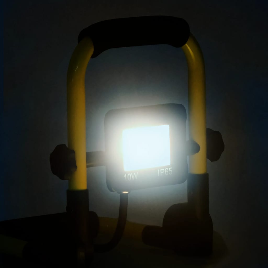 vidaXL Reflektor LED z uchwytem, 10 W, zimne białe światło