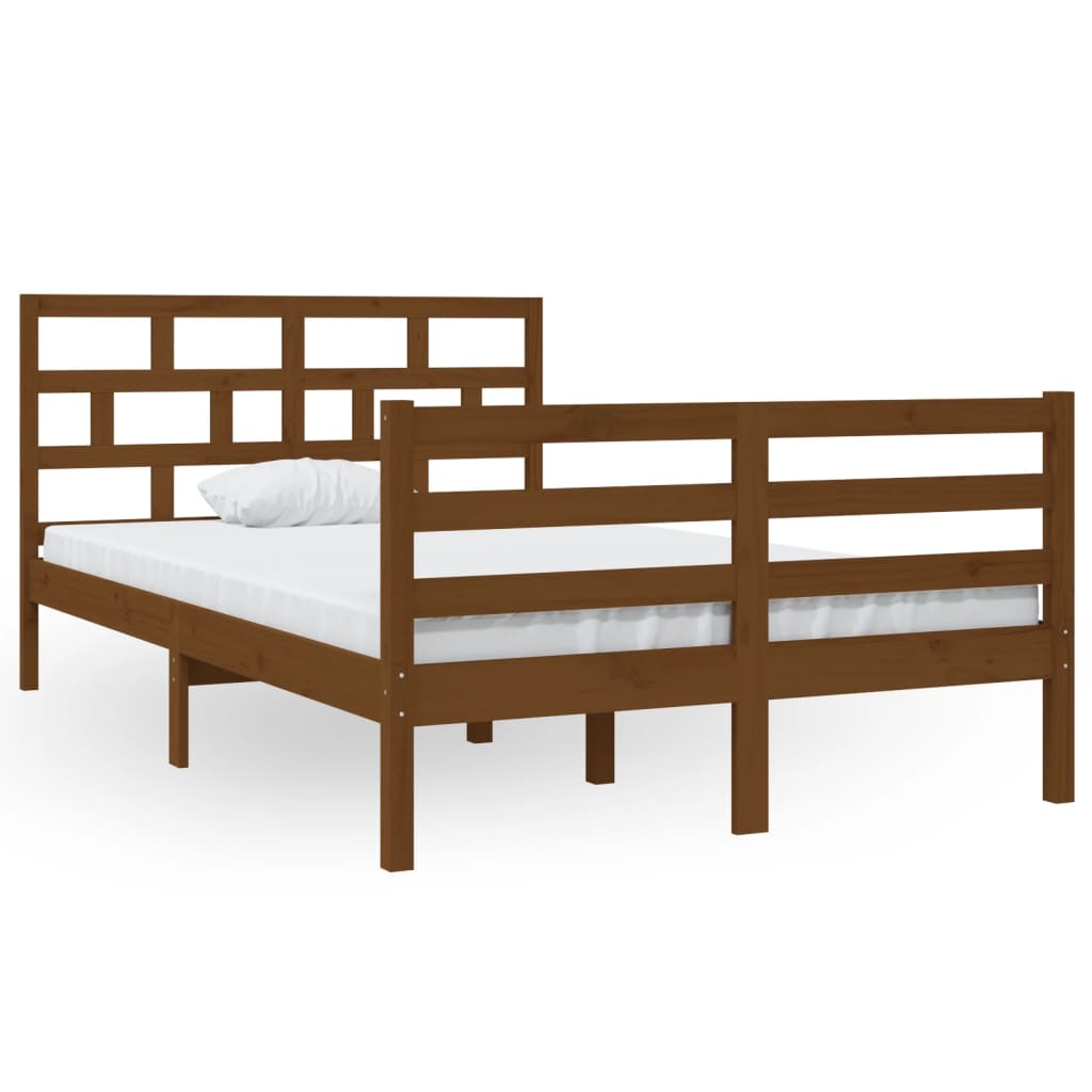 vidaXL Rama łóżka, miodowy brąz, lite drewno sosnowe, 120x200 cm