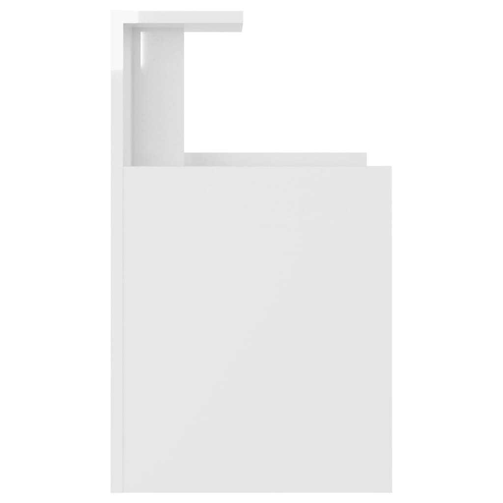 vidaXL Szafka nocna, biała, wysoki połysk, 40x35x60 cm, płyta wiórowa