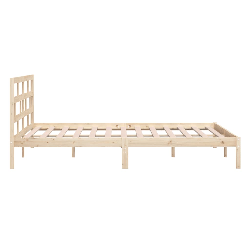 vidaXL Rama łóżka, lite drewno sosnowe, 140x190 cm