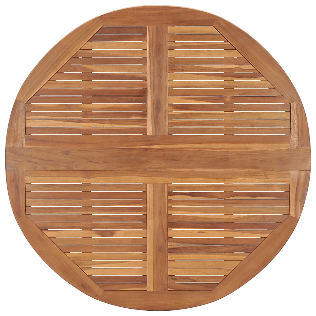 vidaXL Składany stół ogrodowy, Ø120x75 cm, lite drewno tekowe