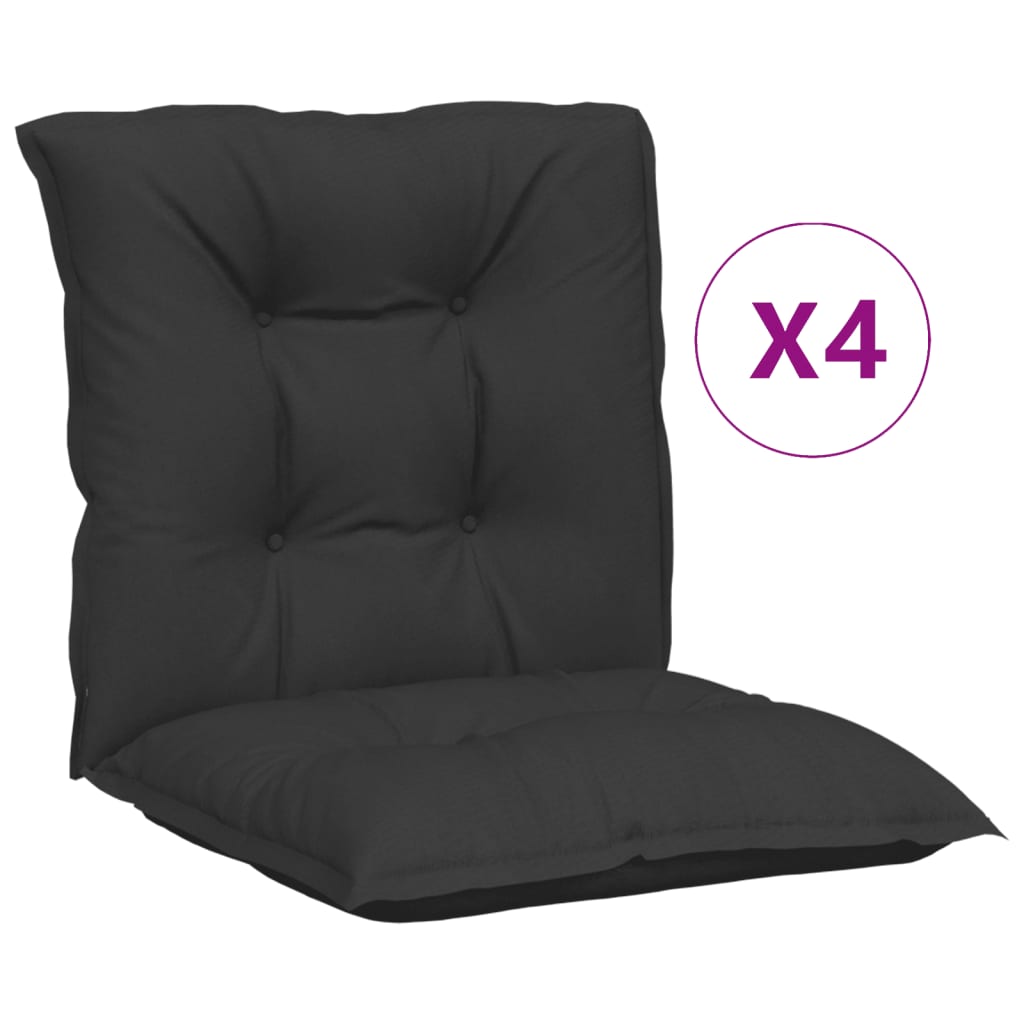 vidaXL Poduszki na krzesła ogrodowe, 4 szt., czarne, 100x50x7 cm