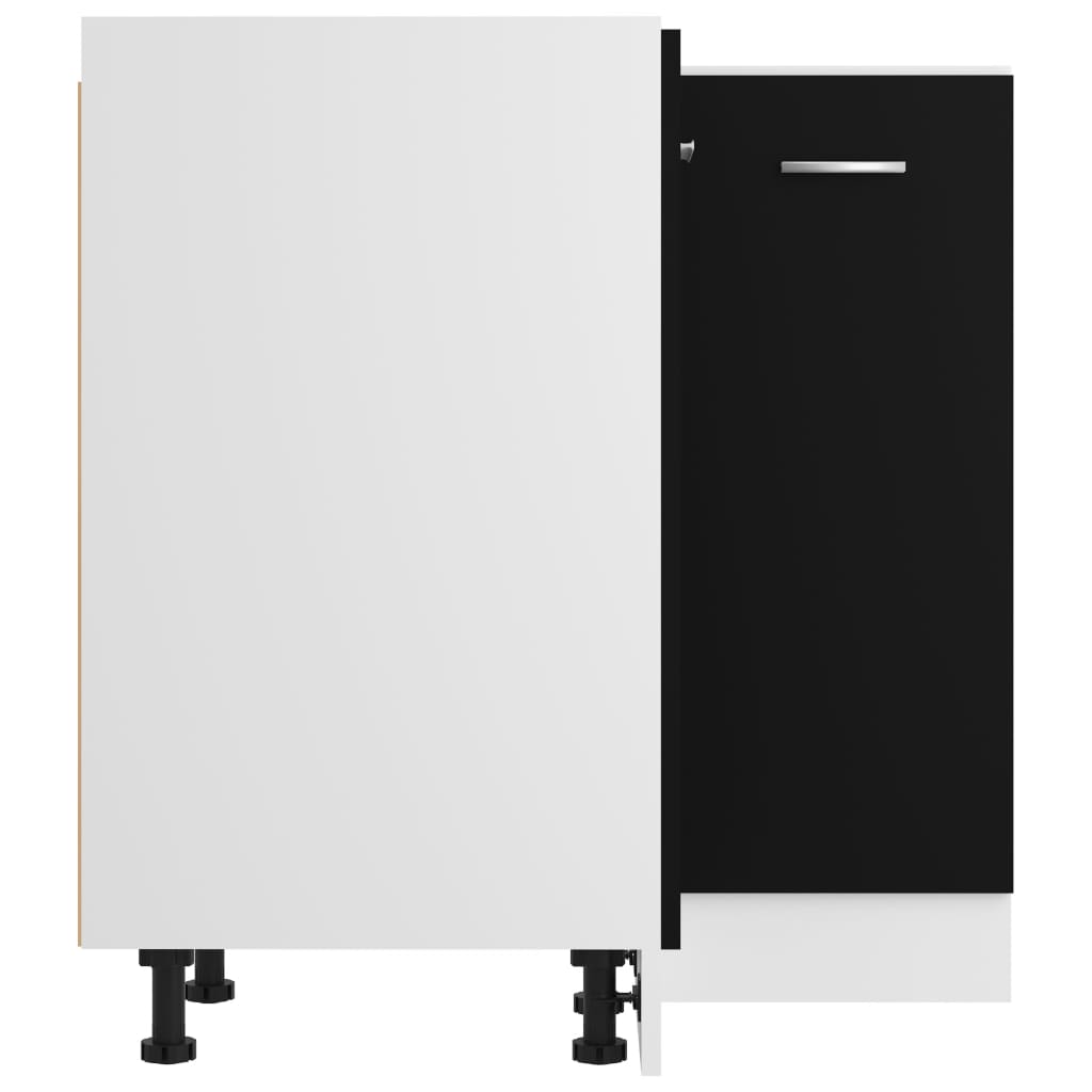 vidaXL Szafka narożna, czarna, 75,5x75,5x80,5 cm, płyta wiórowa