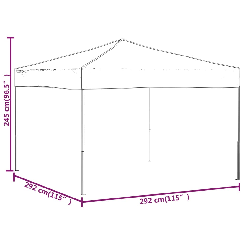 vidaXL Składany namiot imprezowy, taupe, 3x3 m