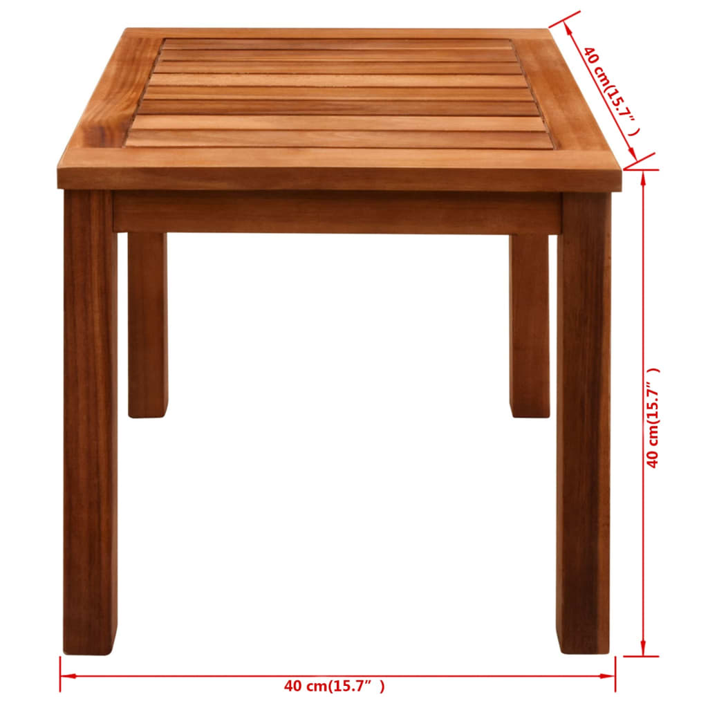 vidaXL Leżaki ze stolikiem, 2 szt., lite drewno akacjowe i textilene