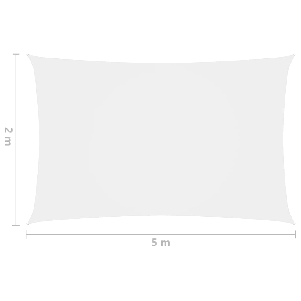 vidaXL Prostokątny żagiel ogrodowy, tkanina Oxford, 2x5 m, biały