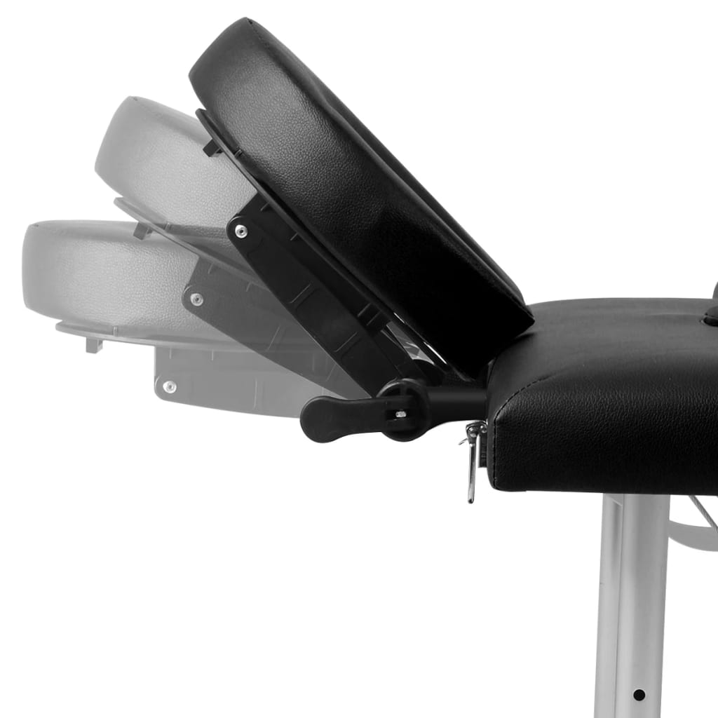 vidaXL Składany stół do masażu z aluminiową ramą, 4 strefy, czarny