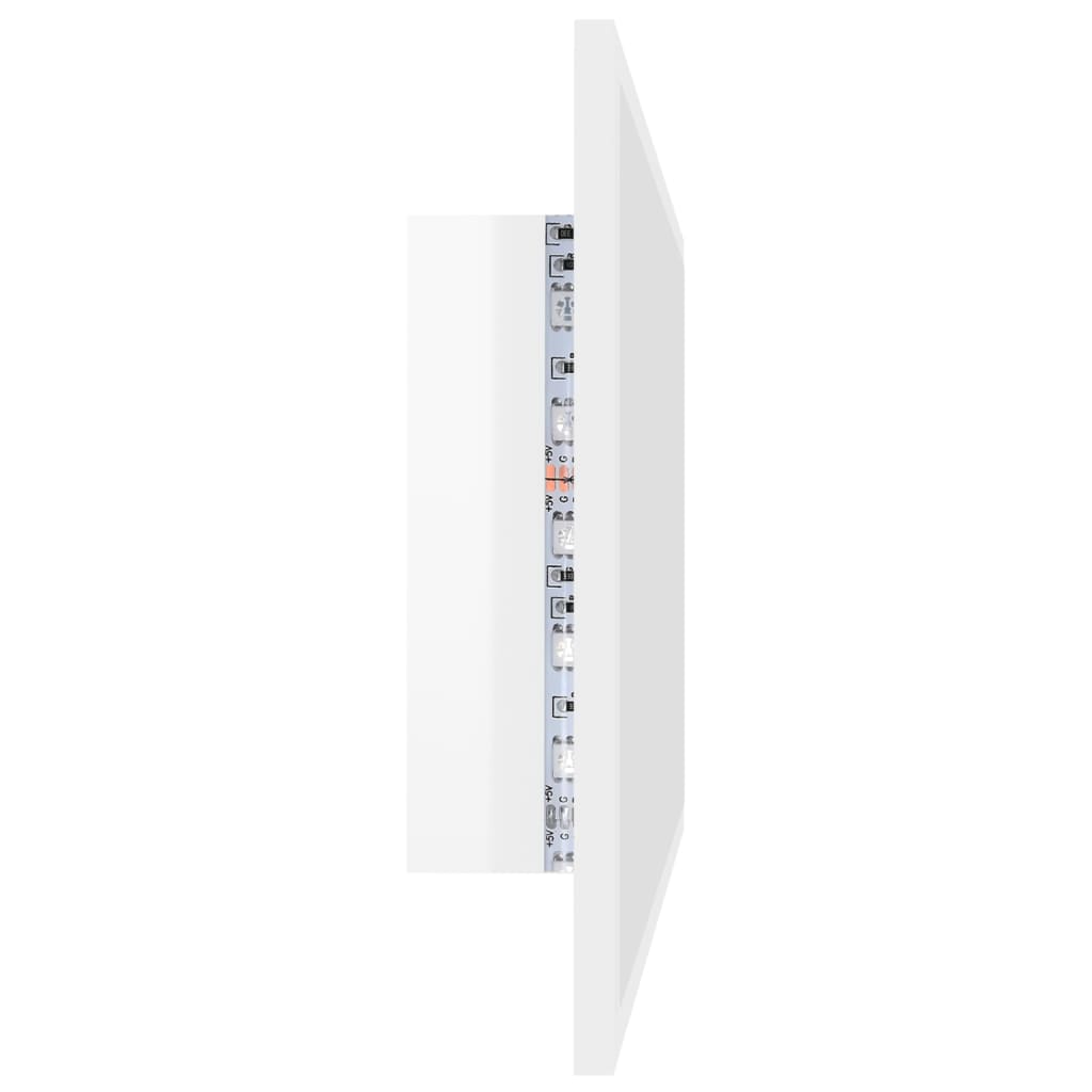 vidaXL Lustro łazienkowe LED, wysoki połysk, białe, 80x8,5x37cm, akryl