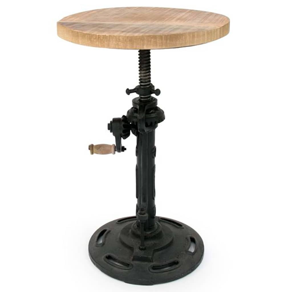 LABEL51 Stołek/stolik boczny, 32x32x48-65 cm, drewniano-czarny