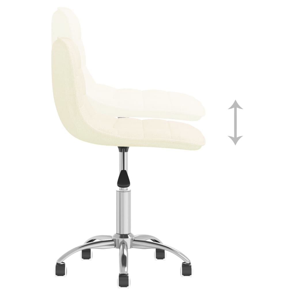vidaXL Obrotowe krzesło biurowe, kremowe, tapicerowane tkaniną