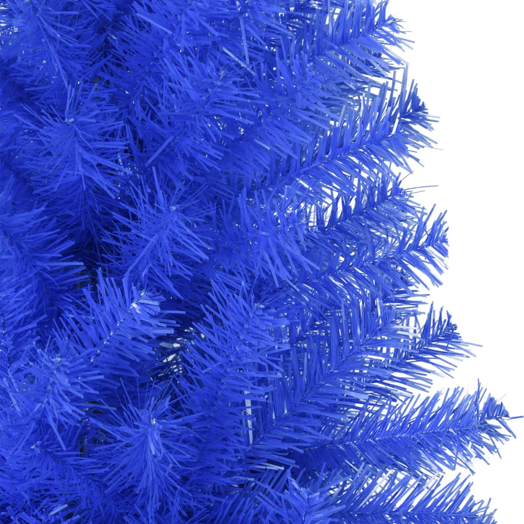 vidaXL Sztuczna choinka ze stojakiem, niebieska, 210 cm, PVC