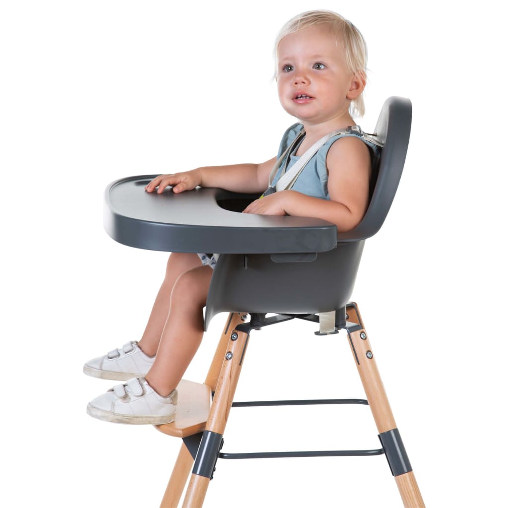 CHILDHOME Wysokie krzesełko dla dziecka 2-w-1 Evolu 2, antracyt