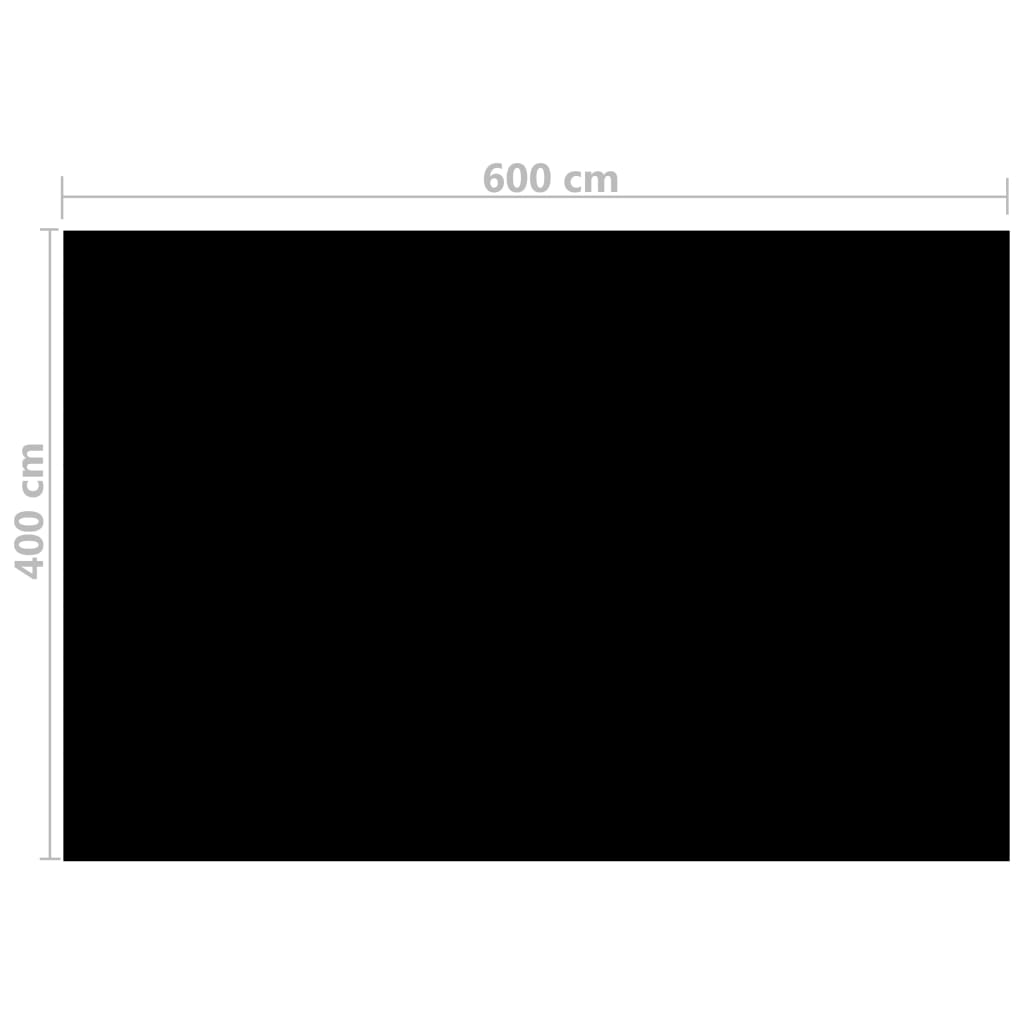 vidaXL Prostokątna pokrywa na basen, 600 x 400 cm, PE, czarna
