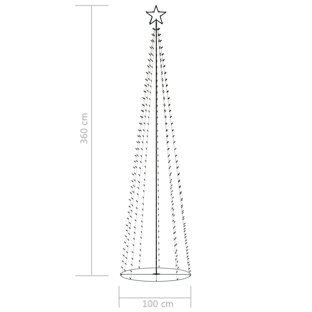vidaXL Ozdoba świąteczna w kształcie choinki, 400 LED, ciepły biały