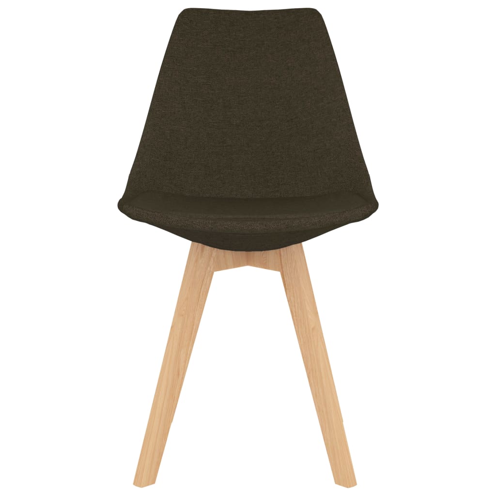 vidaXL Krzesła stołowe, 4 szt., ciemnobrązowe, obite tkaniną