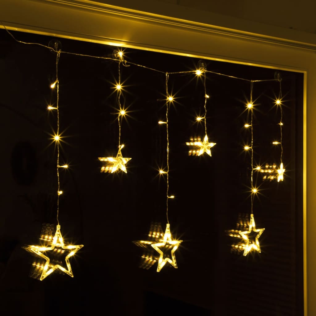 HI Ozdoba świąteczna, gwiazdki z lampkami Fairy, 63 diody LED