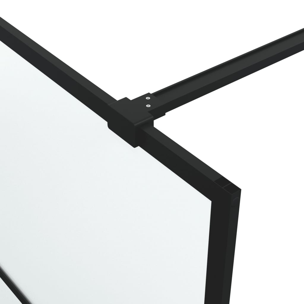 vidaXL Ścianka prysznicowa, czarna, 90x195 cm, mrożone szkło ESG