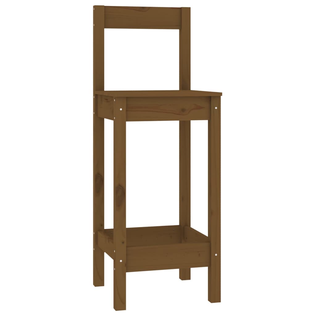 vidaXL 4-cz. zestaw krzeseł barowych, miodowy brąz lite drewno sosnowe