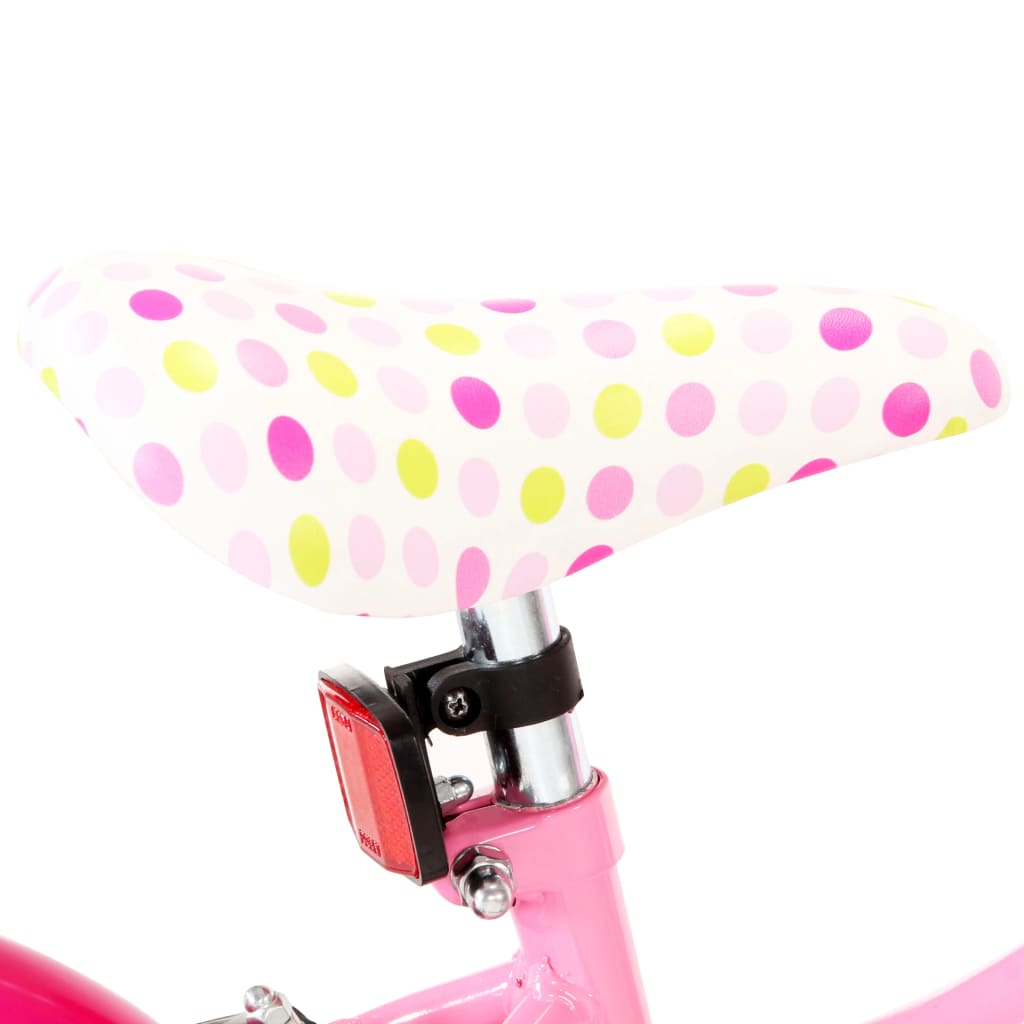 vidaXL Rower dla dzieci, 12 cali, biało-różowy