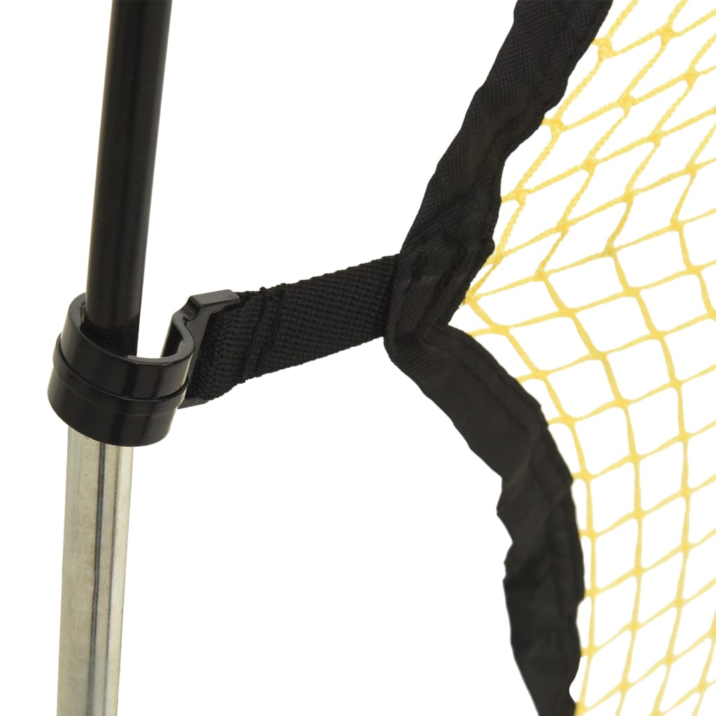 vidaXL Rebounder piłkarski, czarno-żółty, 183x85x120 cm, poliester