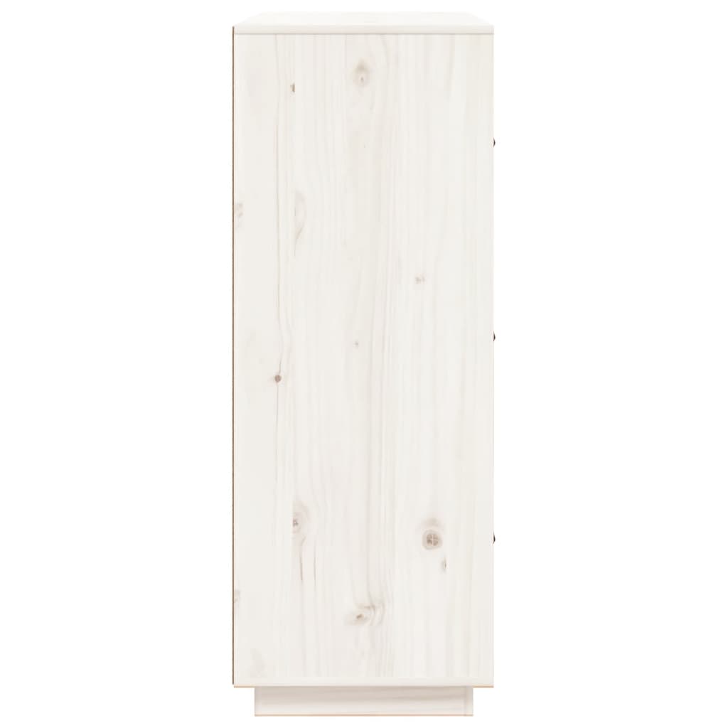 vidaXL Szafka, biała, 67x40x108,5 cm, lite drewno sosnowe