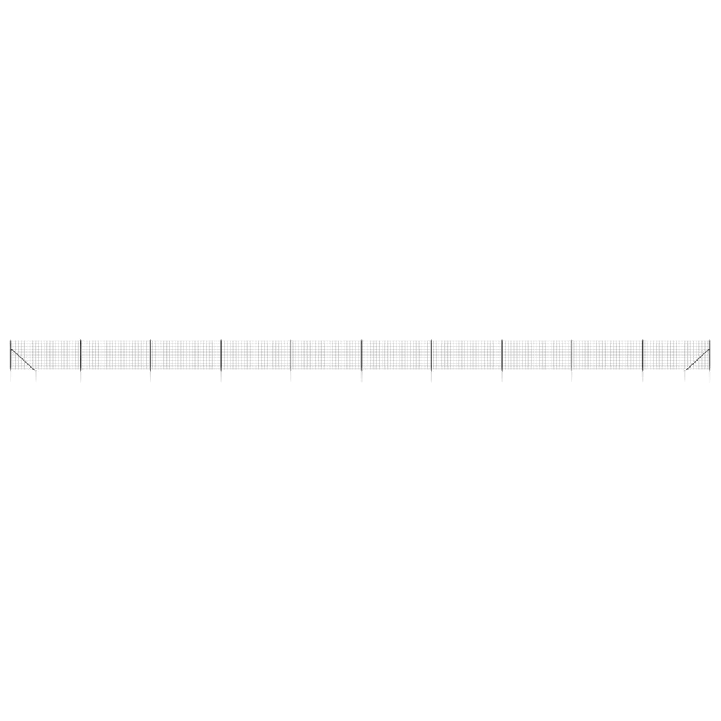 vidaXL Ogrodzenie z siatki, z kotwami, antracytowe, 0,8x25 m