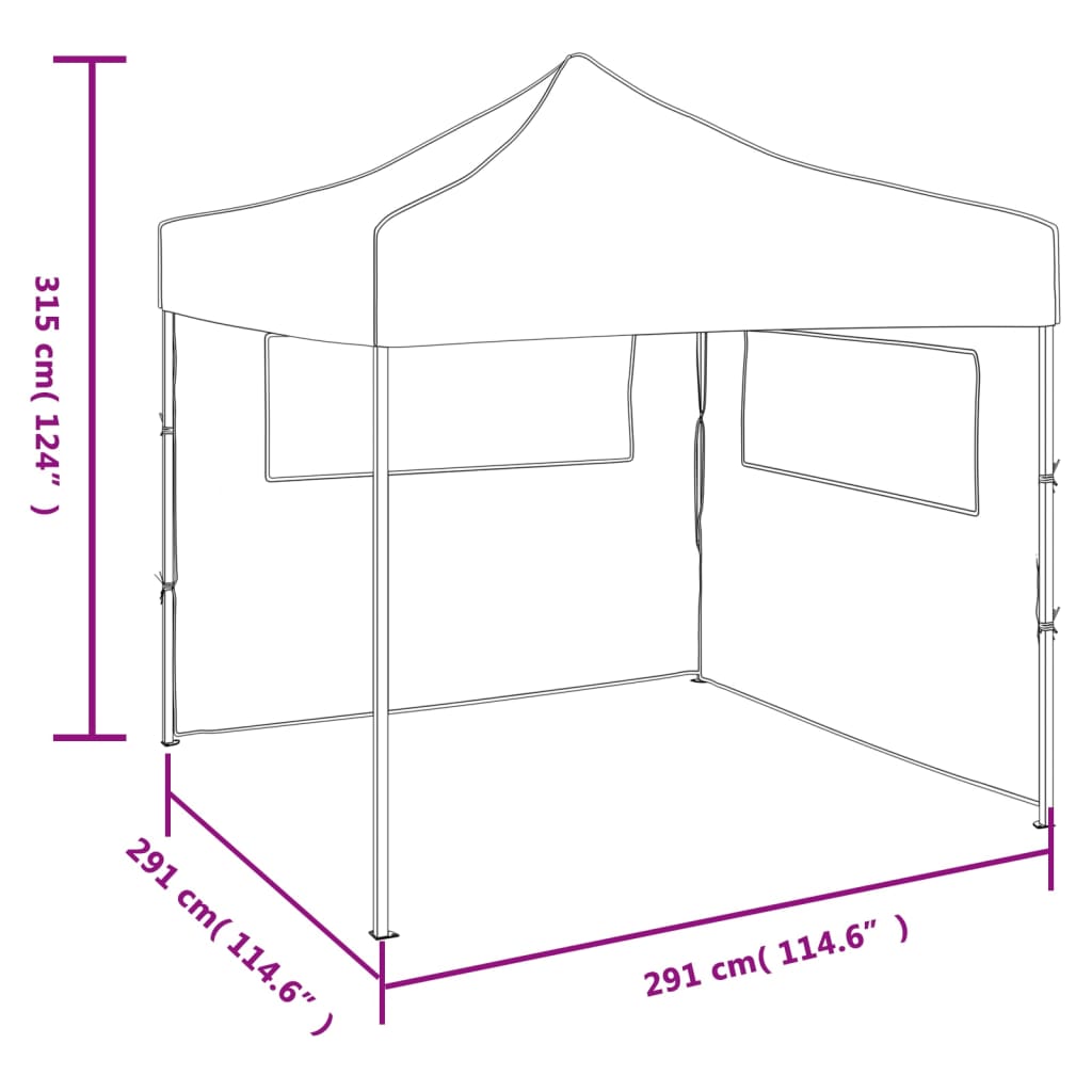 vidaXL Rozkładany namiot z 2 ściankami, 3 x 3 m, zielony