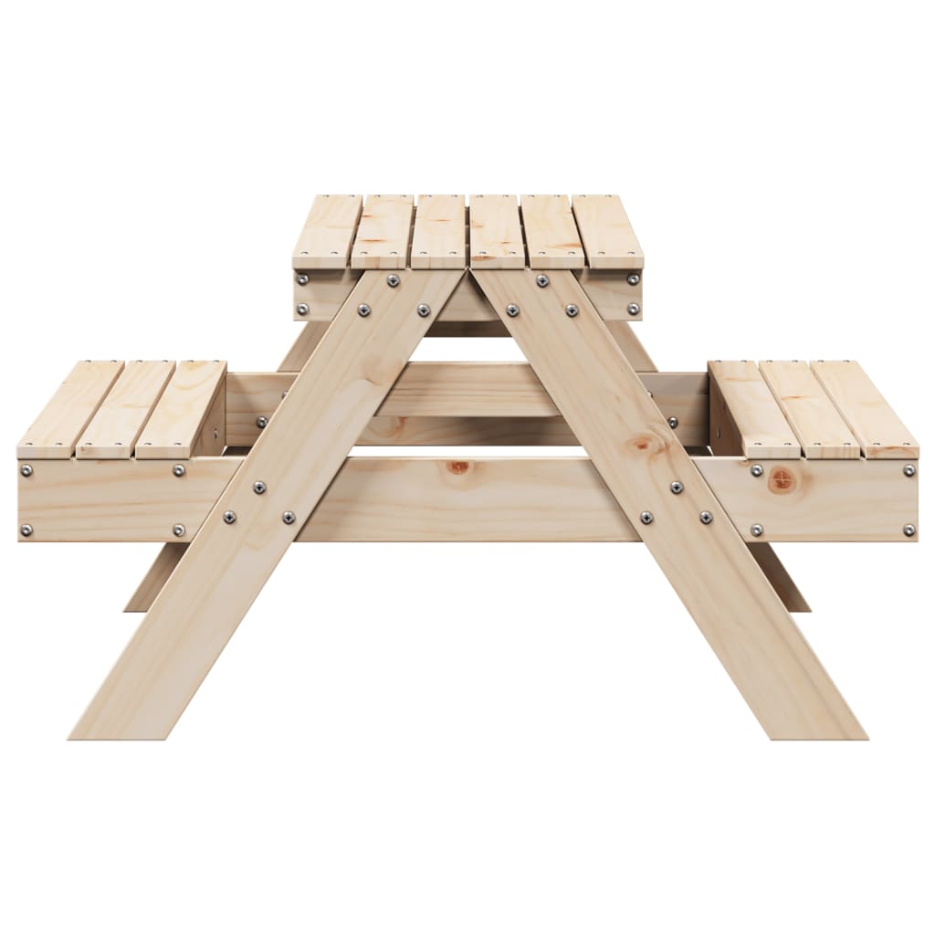 vidaXL Stół piknikowy dla dzieci, 88x97x52 cm, lite drewno sosnowe