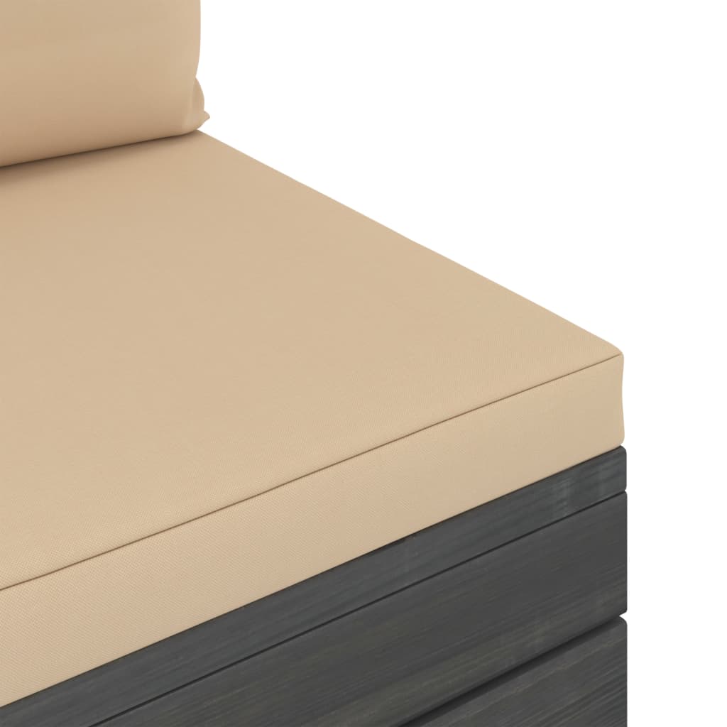 vidaXL Ogrodowa sofa środkowa z palet, z poduszkami, drewno sosnowe