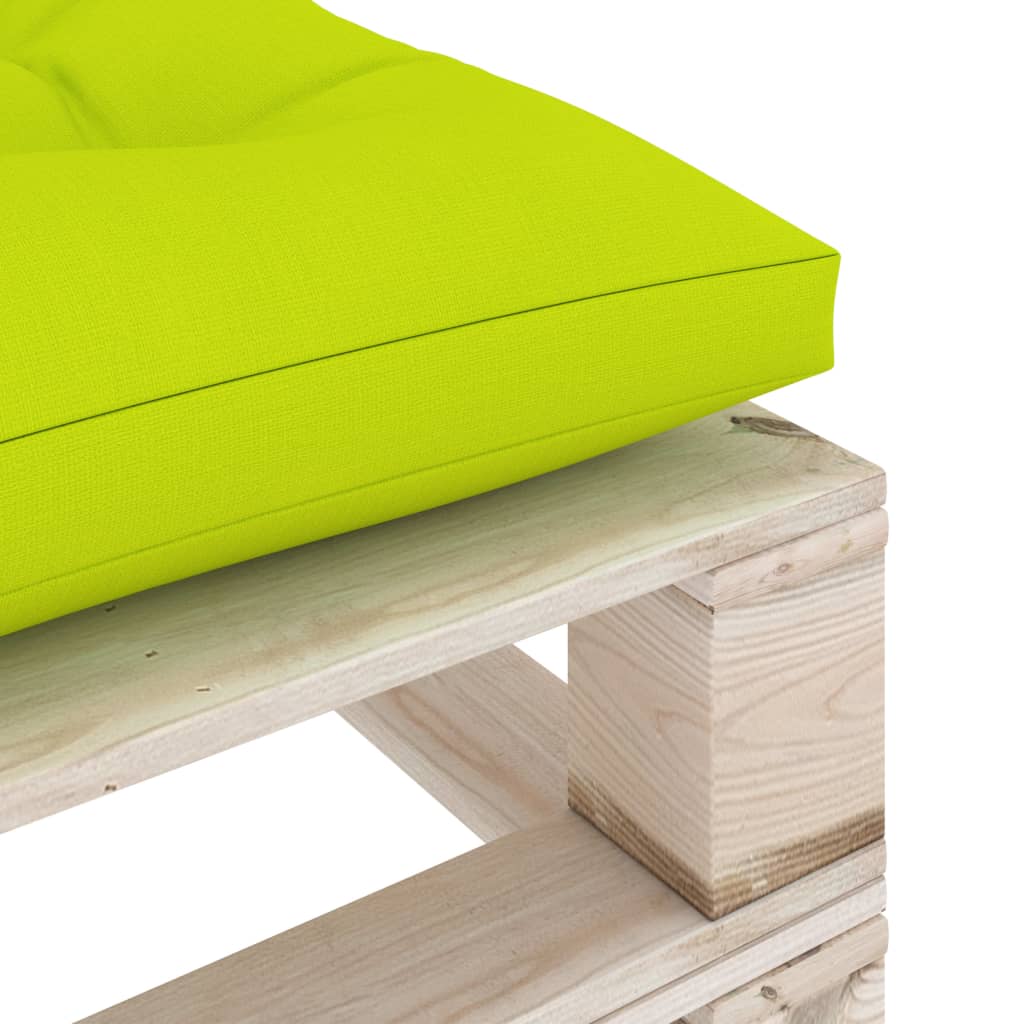 vidaXL Ogrodowy stołek z palet z jasnozieloną poduszką, drewno sosnowe