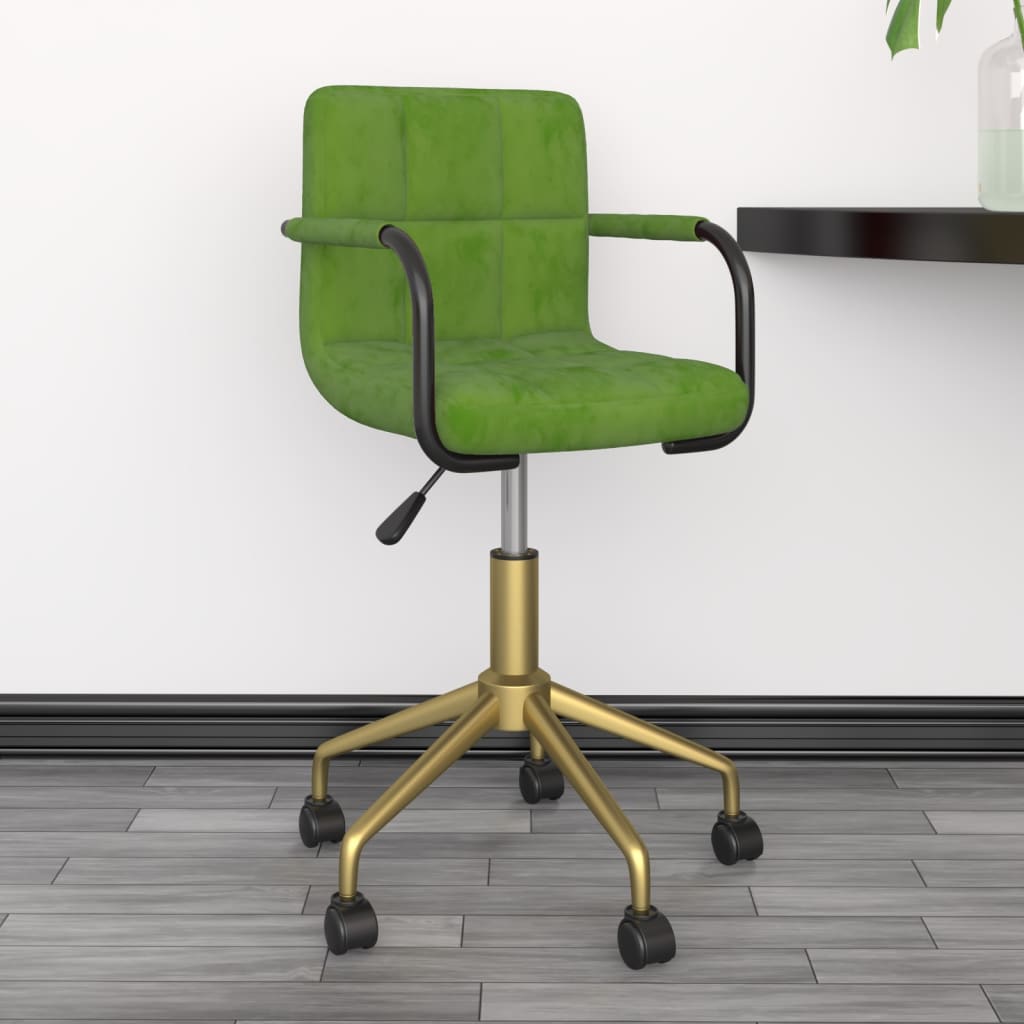 vidaXL Obrotowe krzesła stołowe, 4 szt., jasnozielone, obite aksamitem