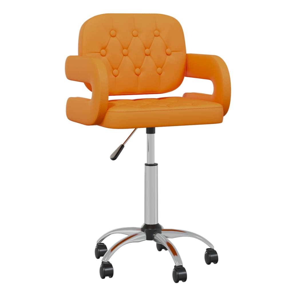 vidaXL Obrotowe krzesło biurowe, pomarańczowe, obite sztuczną skórą