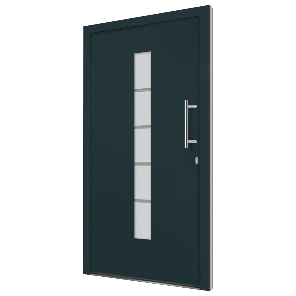 vidaXL Drzwi zewnętrzne, aluminium i PVC, antracytowe, 100x210 cm