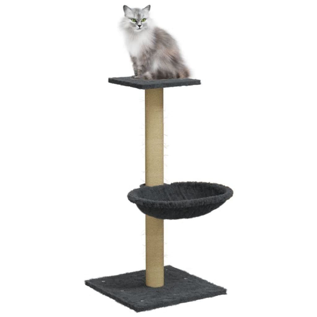 vidaXL Drapak dla kota z sizalowym słupkiem, ciemnoszary, 74 cm