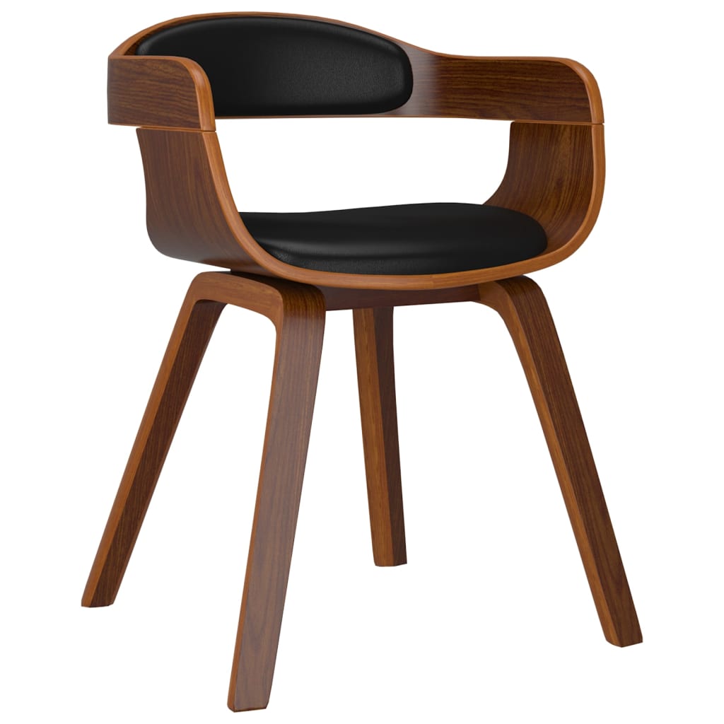 vidaXL Krzesła stołowe, 2 szt., czarne, gięte drewno i sztuczna skóra