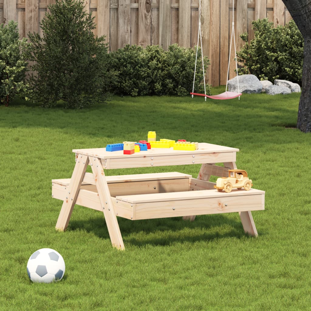 vidaXL Stół piknikowy dla dzieci, 88x97x52 cm, lite drewno sosnowe