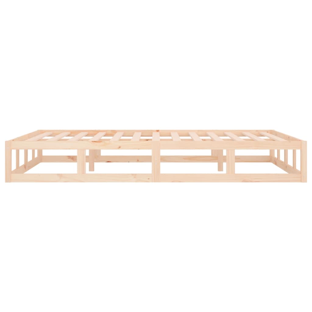 vidaXL Rama łóżka, 140x190 cm, lite drewno