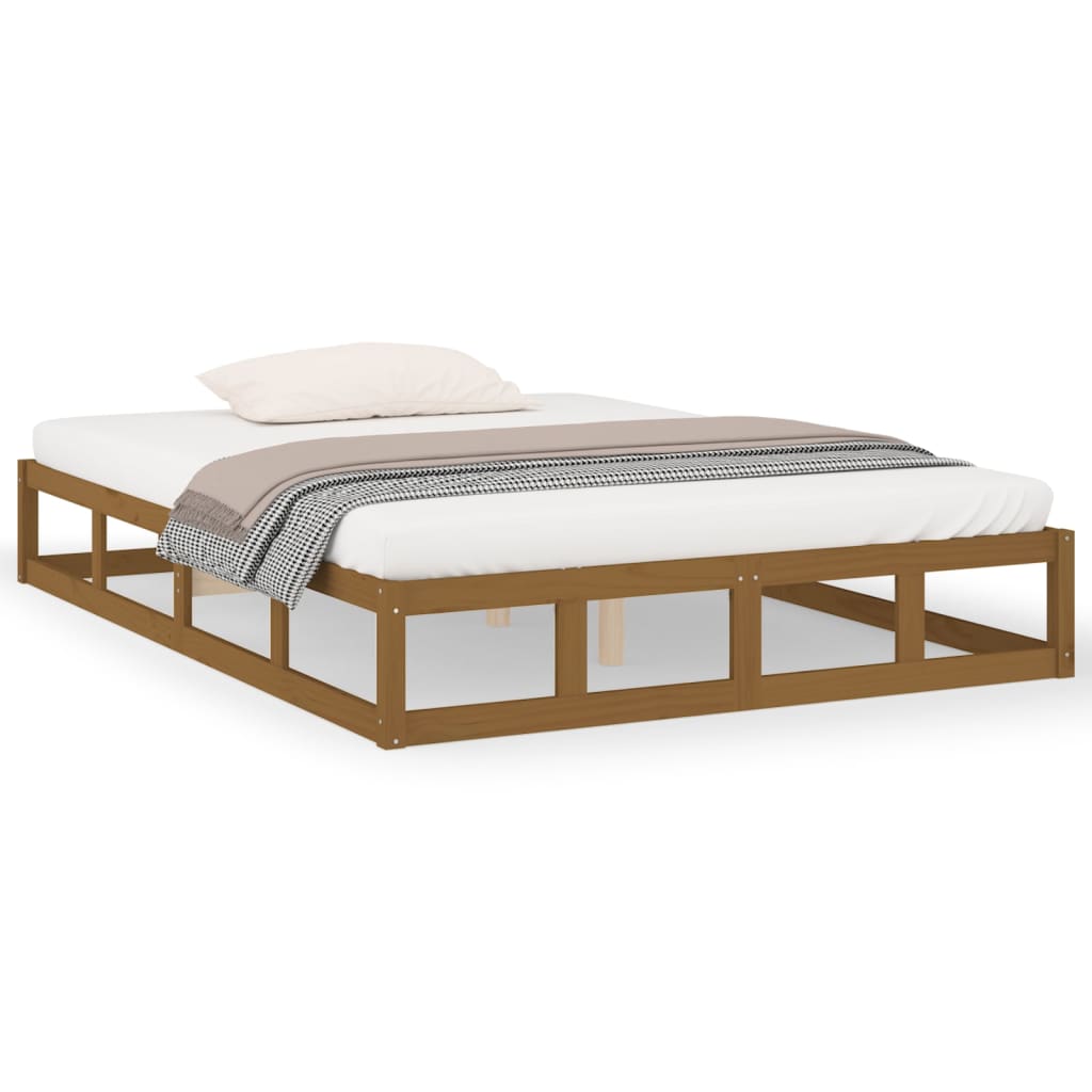 vidaXL Rama łóżka, miodowy brąz, 120 x 200 cm, lite drewno