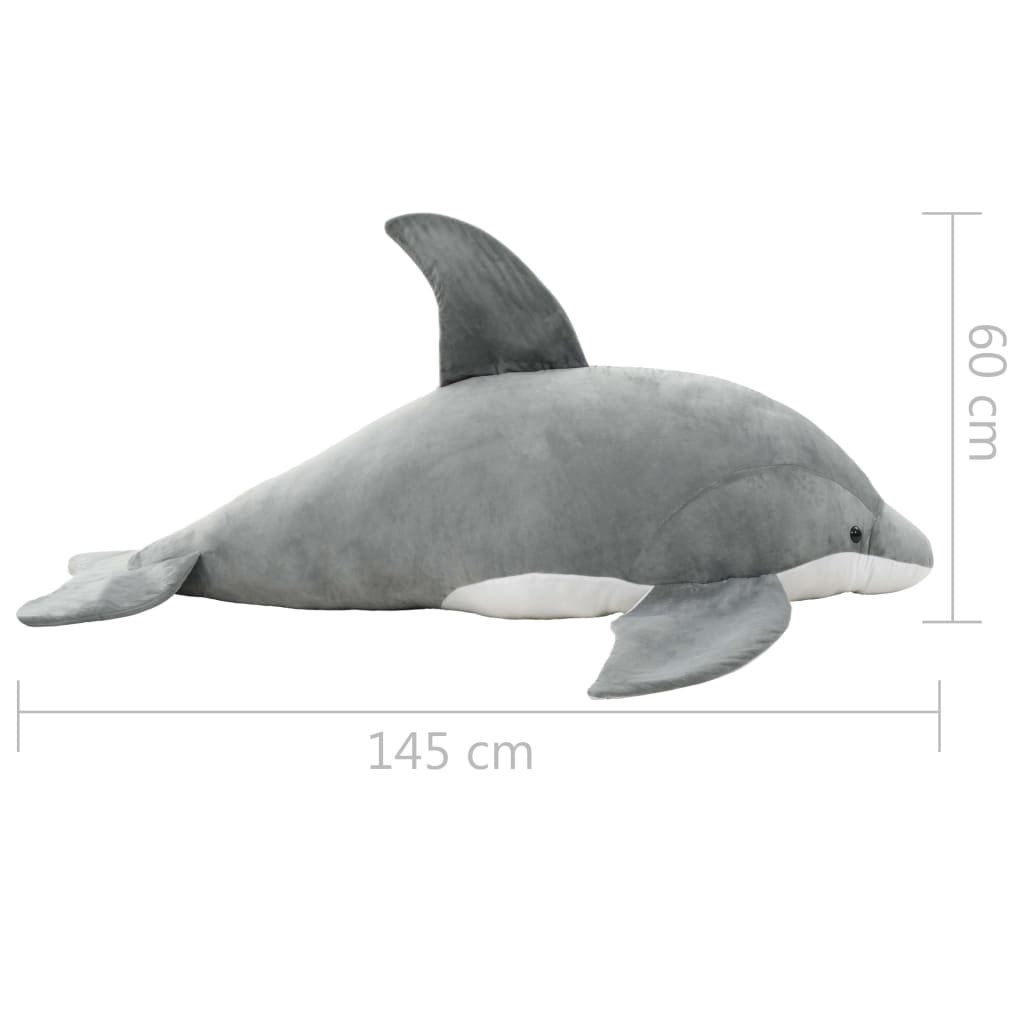 vidaXL Pluszowy delfin przytulanka, szary